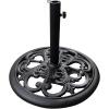 Christopher Knight Home Cayman Outdoor 6-Seater Cast Aluminum Dining Set, 7-Pcs Set, Black Sand and TropiShade 30 Pound Black Powder Coated Cast Iron Umbrella Stand