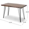 Christopher Knight Home Chana Industrial Faux Live Edge Rectangular Dining Table, Natural / Black