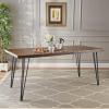 Christopher Knight Home Chana Industrial Faux Live Edge Rectangular Dining Table, Natural / Black
