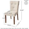 Christopher Knight Home Chastin Upholstered Dining Chairs – Set of 2, Rubberwood with Chic Button-Tufted Backrest, Indoor for Kitchen & Dining Room, Cream