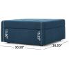 Christopher Knight Home Chatsworth Fabric Storage Ottoman, Navy Blue 30.5′ L x 30.5′ W x 15.25′ H