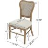 Christopher Knight Home Collda Modern Upholstered Dining Chairs, Wicker Backrest, Vintage Style for Homebar Living Room Kitchen Counter (Set of 2), Dark Brown+Beige