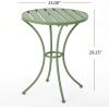 Christopher Knight Home Colmar Outdoor Iron Bistro Set, 3-Pcs Set, Matte Green(Matte Green)