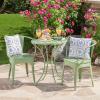 Christopher Knight Home Colmar Outdoor Iron Bistro Set, 3-Pcs Set, Matte Green(Matte Green)