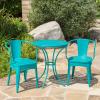 Christopher Knight Home Colmar Outdoor Iron Bistro Set, 3-Pcs Set, Matte Teal