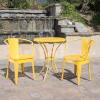 Christopher Knight Home Colmar Outdoor Iron Bistro Set, 3-Pcs Set, Matte Yellow