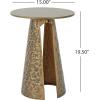 Christopher Knight Home Darton Retro Metal Coffee Table, Living Room Round Top Accent Side Table with Hand-Hammered Texture, Sofa Armchair End Table, Copper