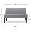 Christopher Knight Home Dejon Modern Fabric Loveseat, Gray / Matte Black Dimensions: 30.00”D x 50.00”W x 32.20”H