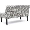 Christopher Knight Home Dejon Modern Fabric Loveseat, Gray Geometric / Matte Black