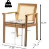 Christopher Knight Home Dessa Outdoor 7 Pieces Dining Set, Woven Wicker Dining Chairs of 6, Acacia Wood Slats Panel Table, Spacious Seating, Wooden Armchairs and Table Set for Yard Garden, Teak+Beige