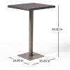 Christopher Knight Home Dominic Outdoor 26″ Wicker Square Bar Table, Multibrown