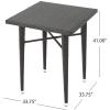 Christopher Knight Home Dominica Outdoor 32.5″ Square Wicker Bar Table, Multibrown