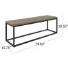Christopher Knight Home Drew Outdoor Industrial Acacia Wood and Iron Bench, Gray, Grey Finish/Black Metal