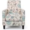 Christopher Knight Home Dufour White and Blue Floral Fabric Recliner 26.75D x 34W x 36.25H in