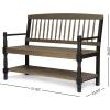 Christopher Knight Home Eddie Indoor Farmhouse Acacia Wood Bench with Shelf, Gray and Black Finish