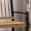 Christopher Knight Home Eddie Indoor Farmhouse Acacia Wood Bench with Shelf, Teak and Black Finish