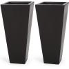 Christopher Knight Home Ella Outdoor Planter Sets, Large, Matte Black(Matte Black)