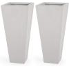 Christopher Knight Home Ella Outdoor Planter Sets, Large, Matte Black(Matte White)