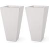 Christopher Knight Home Ella Outdoor Planter Sets, Large, Matte Black(Matte White)