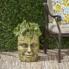 Christopher Knight Home Elliott Outdoor Mother Earth Urn, Antique Green Finish