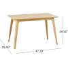 Christopher Knight Home Elsinore Rectangular Dining Table, Wooden Dining Room Table, Wood Kitchen Table, Natural Oak