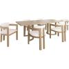 Christopher Knight Home Enat 7-Piece Wooden Dining Table Set for 6, Modern Kitchen Table and Chair Set for 6, Contemporary Dining Room Furniture Set with 6 Upholstered Armchairs, Natural Ash+Beige(Natural Ash+beige)