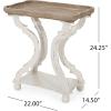 Christopher Knight Home Esther French Country Accent Table with Rectangular Top, Natural + Distressed White