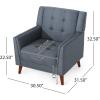 Christopher Knight Home Evelyn Mid Century Modern Fabric Arm Chair, Dark Gray, Walnut(Chair)