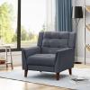 Christopher Knight Home Evelyn Mid Century Modern Fabric Arm Chair, Dark Gray, Walnut(Chair)