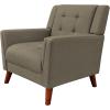 Christopher Knight Home Evelyn Mid Century Modern Fabric Arm Chair, Mocha, Walnut 31D x 30W x 32H in(Mid-Century Modern)
