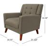 Christopher Knight Home Evelyn Mid Century Modern Fabric Arm Chair, Mocha, Walnut 31D x 30W x 32H in(Mid-Century Modern)
