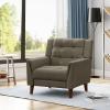 Christopher Knight Home Evelyn Mid Century Modern Fabric Arm Chair, Mocha, Walnut 31D x 30W x 32H in(Mid-Century Modern)