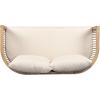 Christopher Knight Home Faine Acacia Wood Outdoor Loveseat Sofa, Patio Loveseat Furniture Set for 2 Seaters, Tub Design Patio Outdoor Sofa Couch with Woven Rope and Removable Cushion, Light Teak+Beige