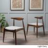 Christopher Knight Home Francie Fabric with Walnut Finish Dining Chairs, 2-Pcs Set, Light Grey / Walnut(Light Grey / Walnut)