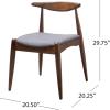 Christopher Knight Home Francie Fabric with Walnut Finish Dining Chairs, 2-Pcs Set, Light Grey / Walnut(Light Grey / Walnut)