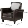 Christopher Knight Home Freemont Leather Club Chair, Chocolate Brown