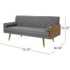 Christopher Knight Home GDFStudio Christopher Knight Home Aidan Mid Century Modern Tufted Fabric Sofa, Gray