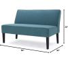 Christopher Knight Home GDFStudio Christopher Knight Home Dejon Modern Fabric Loveseat, Dark Teal, Matte Black