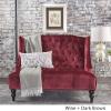 Christopher Knight Home GDFStudio Leona Modern Glam Tufted Velvet Wingback Loveseat, Wine and Dark Brown, 34.00 ”D x 50.25‘’W x 38.50” H