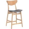 Christopher Knight Home Gavin Counter Chairs, 2-Pcs Set, Dark Grey / Oak Finish