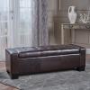 Christopher Knight Home Guernsey Bonded Leather Storage Ottoman Bench, Chocolate Brown 51 by 20 by 17