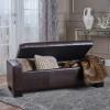 Christopher Knight Home Guernsey Bonded Leather Storage Ottoman Bench, Chocolate Brown 51 by 20 by 17