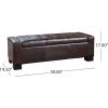 Christopher Knight Home Guernsey Bonded Leather Storage Ottoman Bench, Chocolate Brown 51 by 20 by 17