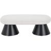 Christopher Knight Home Hadley Oval Dining Bench, Fabric Upholstered Ottoman Bench, Living Room Entryway Bench, Bedroom End of Bed Footstool, Kitchen Extra Seat, Large Dining Chair, Light Beige+Black(Light Beige+black)