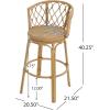 Christopher Knight Home Harrison 28.75″H Outdoor Barstools Set of 2, Rattan Bar Chair, Barrel Backrest Counter Stool, Country Style Bistro Stool, Patio Barstools for Gardern Orchard Yard, Light Brown