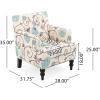 Christopher Knight Home Harrison Fabric Tufted Club Chair, White / Blue (29.5″D x 28″W x 33.5″H)(Floral)
