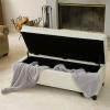 Christopher Knight Home Hastings Tufted Leather Storage Ottoman, Ivory