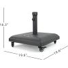 Christopher Knight Home Hayward 80lb Steel Square Umbrella Base with Wheels, Black