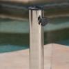 Christopher Knight Home Hayward 88lb Round Umbrella Base with Wheels and Stainless Steel Pole Handle, Black