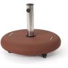 Christopher Knight Home Hayward Outdoor Concrete Circular 80lb Umbrella Base with Steel Umbrella Holder, Red